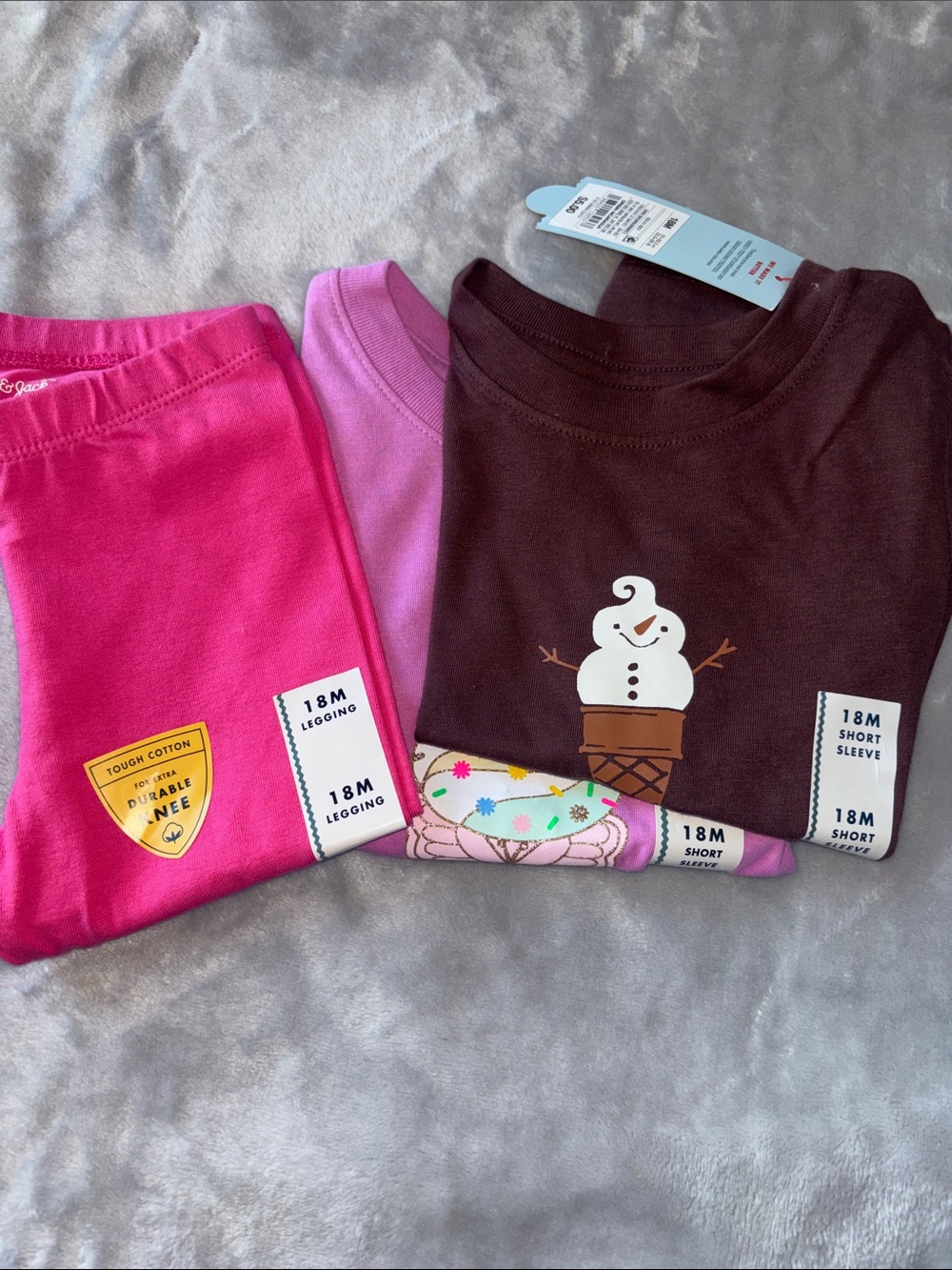 Kids 18M Cotton 2 Tshirts and Leggings set
